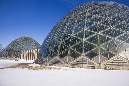 Domes of a Botanic Garden in Milwaukee, Wisconsin.