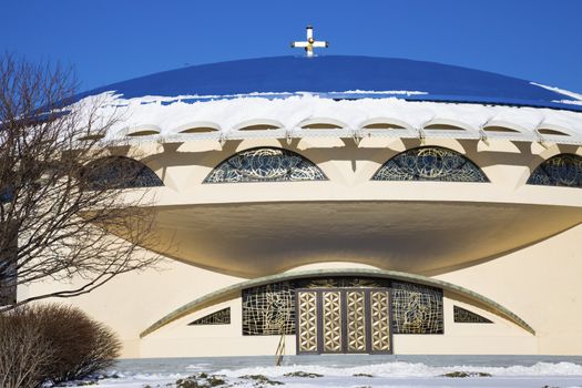 Church in Milwaukee, Wisconsin - seen during the winter.