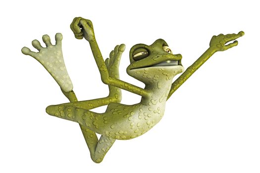 3d render of a toon frog