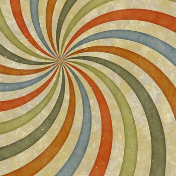 sixties or early seventies retro grungy sunburst swirl