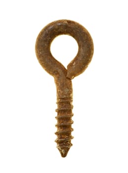 Detail of the old rusty split cotter pin
