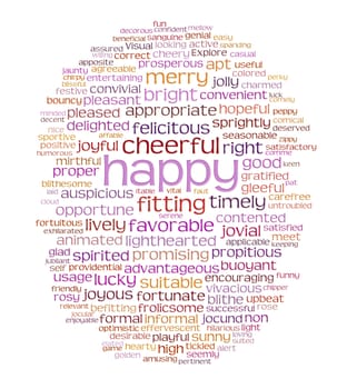 happy and cheerful word or tag cloud