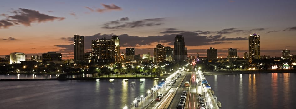 Sunset in St. Petersburg, Florida.