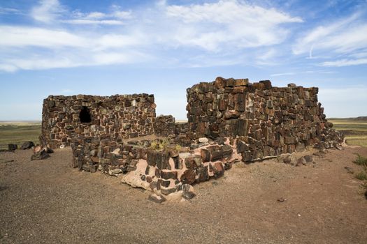 Ranch in Petrified Forest National Park built with petrified wood.