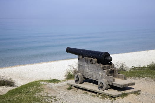 Cannon on the beach - Mackinac Island. 