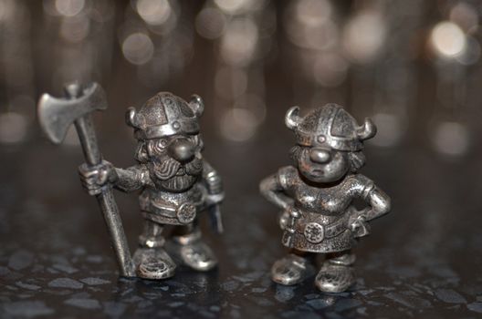 A couple of viking figurines.