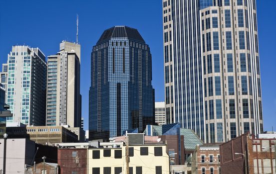 Architecture of downtown Nashville, Tennessee.