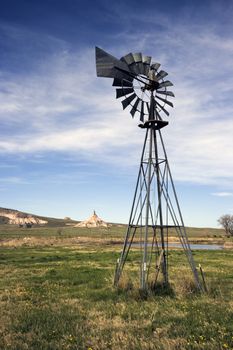 Artesian Well and Chimney Rock in Nebraska.