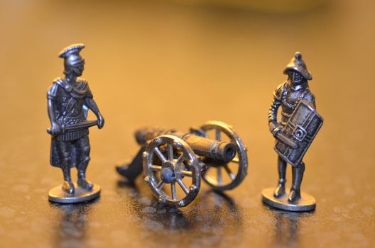 A couple of roman style tin soldiers.