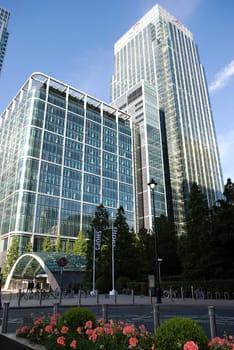 Canary Wharf famous skyscrapers of London's financial district