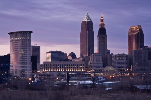 Colorful Evening in Cleveland, Ohio.