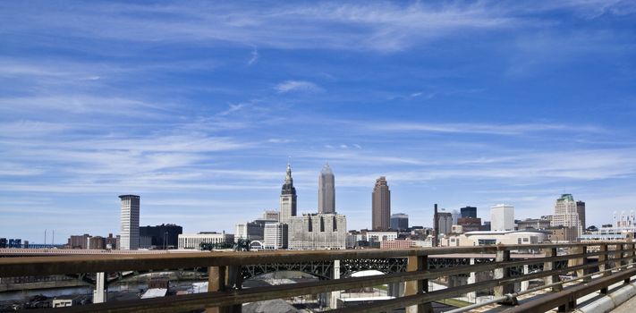 Downtown Cleveland under beatiful clouds
