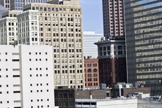 Architecture of Downtown Cleveland - seen during late autumn.