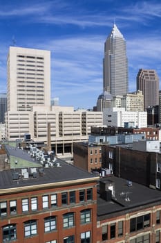 Downtown Cleveland - beatiful spring day.