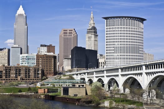 Downtown Cleveland - seen during late autumn.