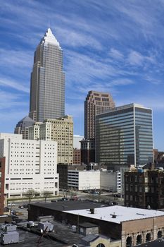 Downtown Cleveland under the clouds