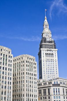 Architecture of Downtown Cleveland - seen during late autumn.