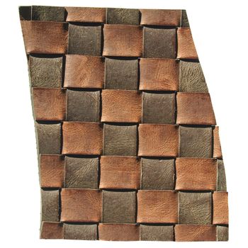 A leather fiber sample - isolated over white background