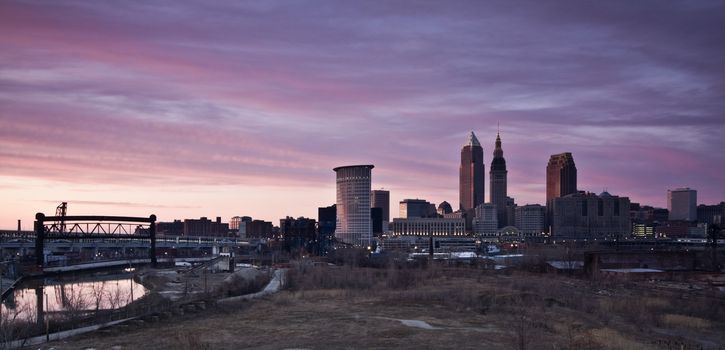 Downtown Cleveland - seen during late autumn.