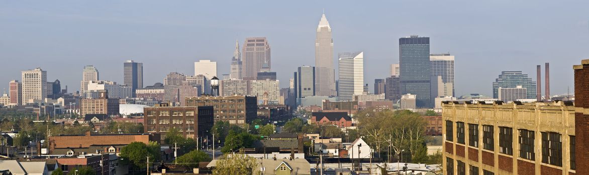XXXL Panorama of Downtown Cleveland; Ohio.