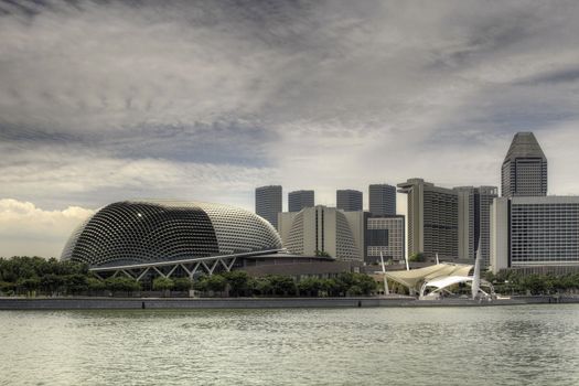 Marina Bay Esplanade Cityscape by Singapore River