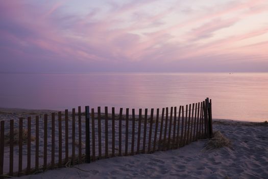 Colorful sunset by Lake Michigan