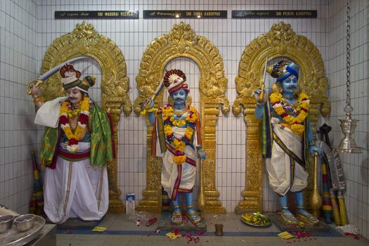 Sri Veeramakaliamman Hindu temple deities in Serangoon Road Singapore