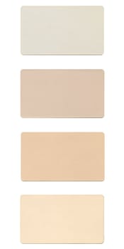 Colour fabric paint samples isolated over white