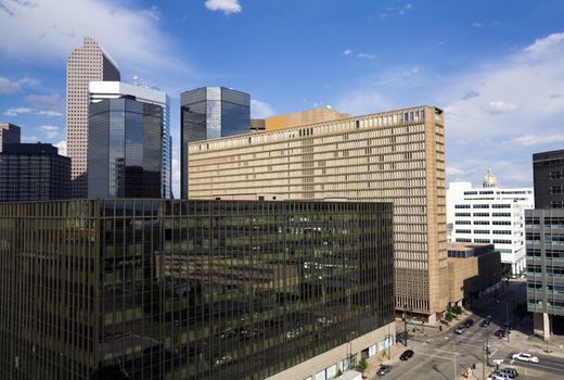 Streets and Buildings in Denver, Colorado.