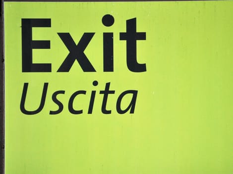 Exit sign to show the way out of a building