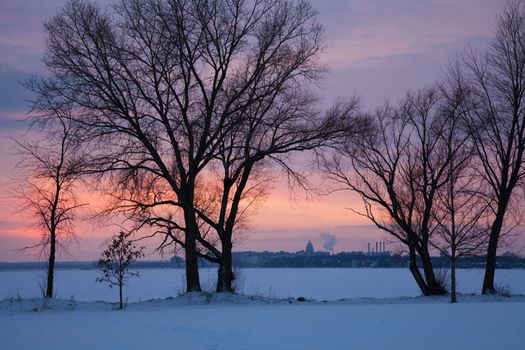 Capitol of Wisconsin seen across frozen Monona Lake.