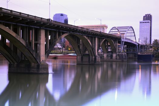 Bridge in Little Rock, Arkansas. Morning time.