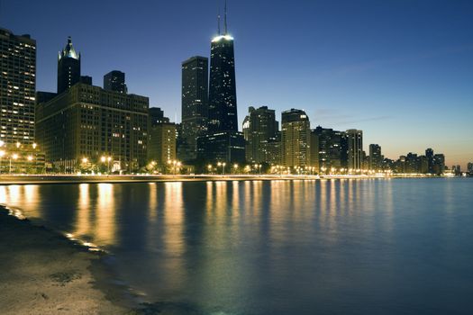 Blue Evening in Chicago, IL.