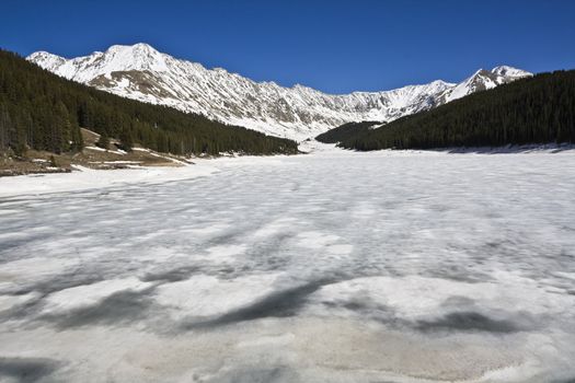 Lake in Rocky Mountains, Colorado.