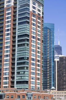 Colorful Apartment buildings in Chicago