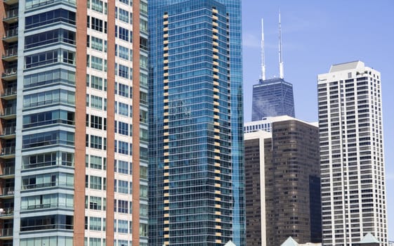 Colorful Apartment buildings in Chicago