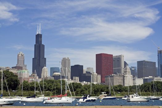 Downtown Chicago seen from Lake Michigan.