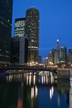 Downtown Chicago from the river.