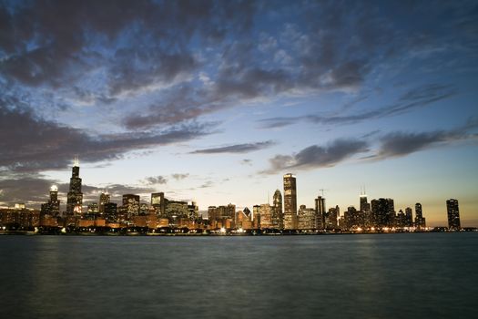 Famous skyline of Chicago, IL.