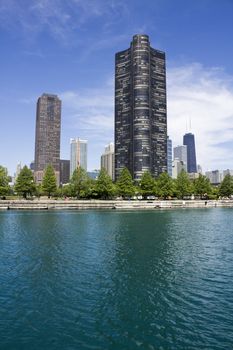 Lake Point Tower seen from the lake.