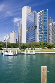 Marina in Chicago - summer time.