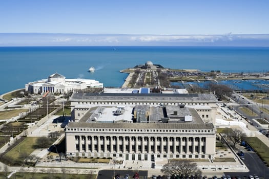 Museum, Aquarium, Planetarium by the Lake Michigan.