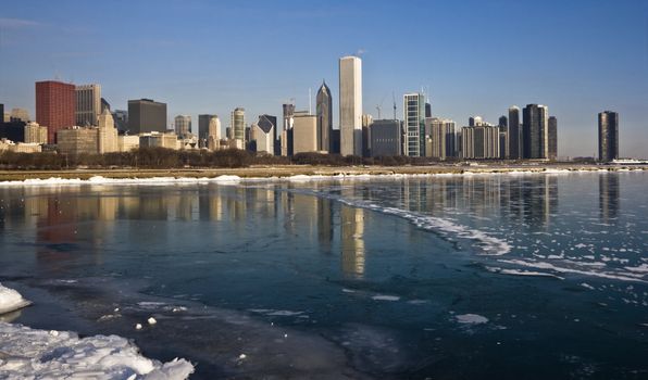 Winter in Downtown Chicago, IL.