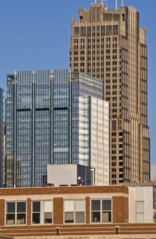 Buildings of south Downtown in Chicago, IL.