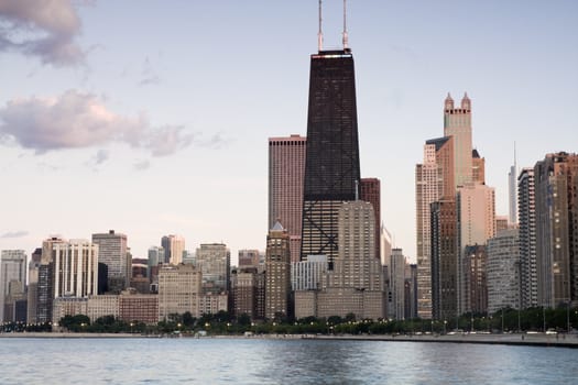 Summer sun rays in Chicago, IL.