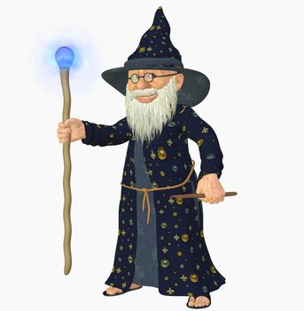 3d render of a old wizard