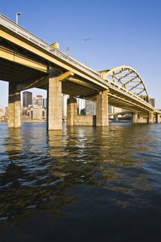 Bridge in Downtown Pittsburgh, Pennsylvania.