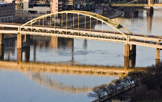 Bridge in Downtown Pittsburgh, Pennsylvania.