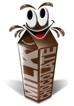 Packaging chocolate milk with a smile and drops