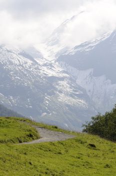 Glacier of the Grossglockner, the highest mountain of Austria.